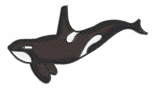 Swimming Orca Whale Machine Embroidery Design