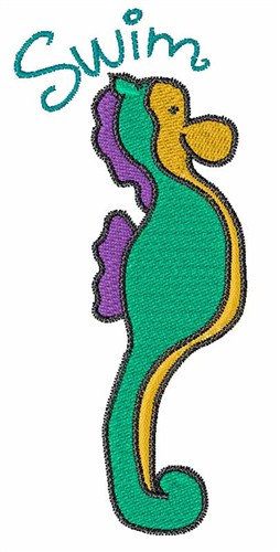 Swim Seahorse Machine Embroidery Design