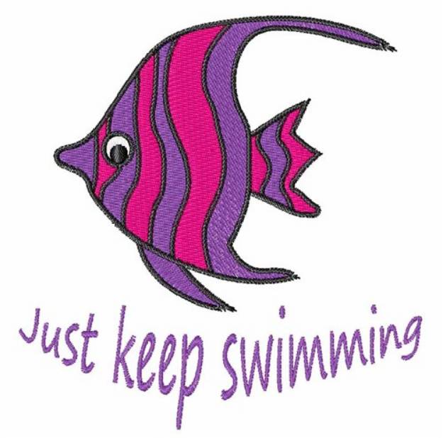Picture of Swimming Angelfish Machine Embroidery Design