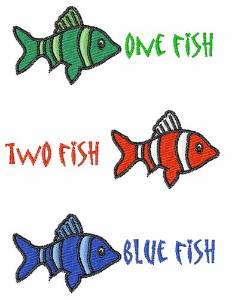 Picture of One Two Blue Fish Machine Embroidery Design