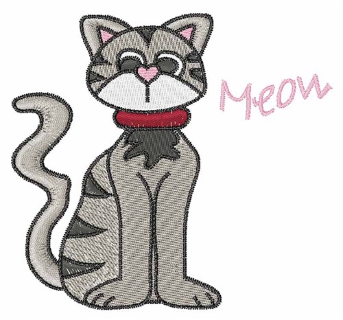 Cat Meow Machine Embroidery Design