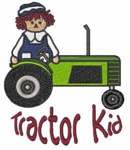 Picture of Tractor Kid Machine Embroidery Design