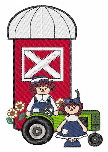 Ann and Andy Doll Farm Machine Embroidery Design