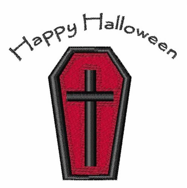 Picture of Happy Halloween Coffin Machine Embroidery Design