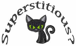 Picture of Superstitious Black Cat Machine Embroidery Design