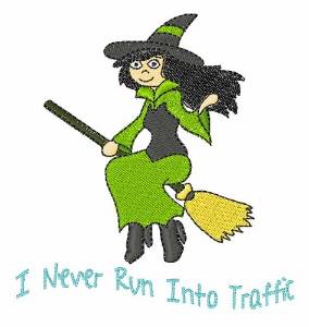 Picture of Never Traffic Witch Machine Embroidery Design