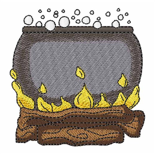 Witches Boiling Pot Machine Embroidery Design