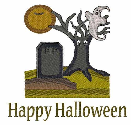 Halloween Cemetery Machine Embroidery Design