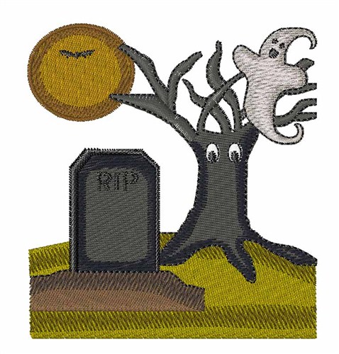 Cute Cemetery Machine Embroidery Design
