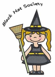 Picture of Black Hat Witch Machine Embroidery Design