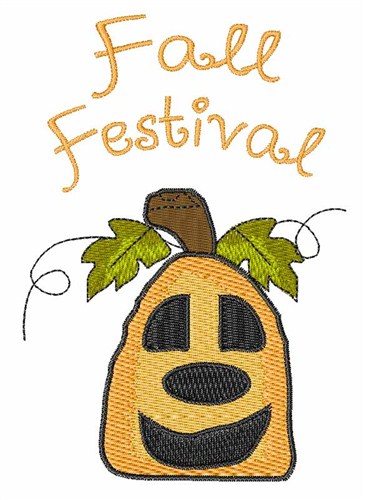 Fall Festival Pumpkin Machine Embroidery Design