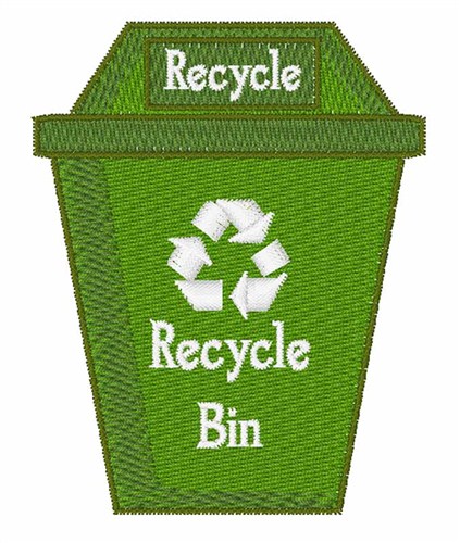 Green Recycle Bin Machine Embroidery Design
