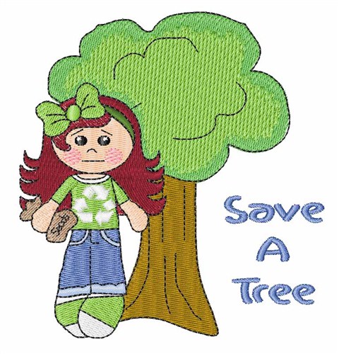 Save a Tree Machine Embroidery Design