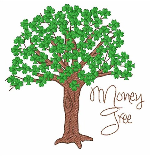 Money Tree Machine Embroidery Design