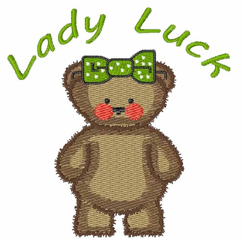 Lady Luck Bear Machine Embroidery Design
