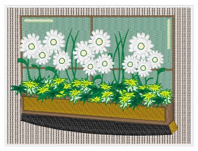 Window Planter Machine Embroidery Design