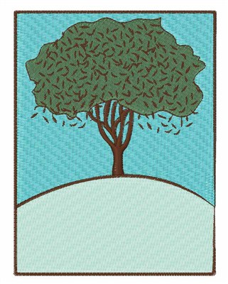 Tree On a Hill Machine Embroidery Design