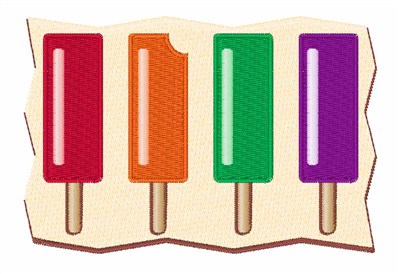 Flavored Popsicles Machine Embroidery Design
