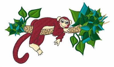 Monkey in Tree Machine Embroidery Design