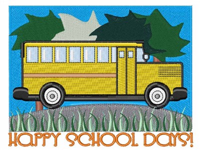 Happy School Days Machine Embroidery Design