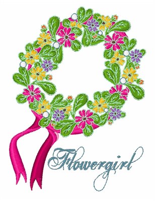 Flowergirl Head Wreath Machine Embroidery Design