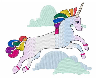 Rainbow Unicorn Machine Embroidery Design