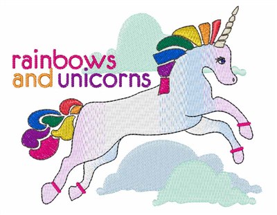 Rainbows and Unicorns Machine Embroidery Design