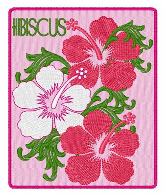 Hibiscus Rectangle Machine Embroidery Design