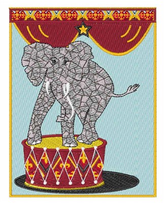 Circus Elephant Machine Embroidery Design