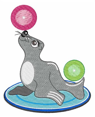 Playful Seal Machine Embroidery Design