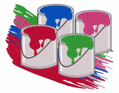 Open Paint Cans Machine Embroidery Design