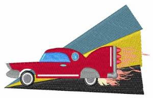 Picture of Flaming Race Car Machine Embroidery Design