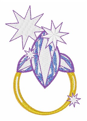 Diamond Ring Bling Machine Embroidery Design