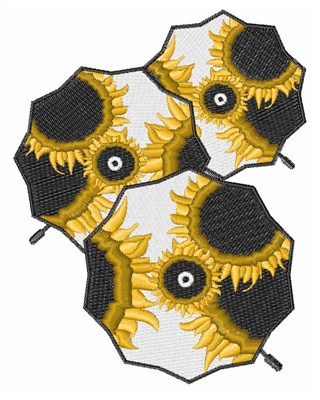 Sunflower Umbrellas Machine Embroidery Design
