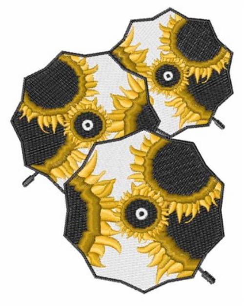 Picture of Sunflower Umbrellas Machine Embroidery Design