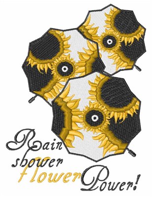Rain Shower Flower Power Machine Embroidery Design