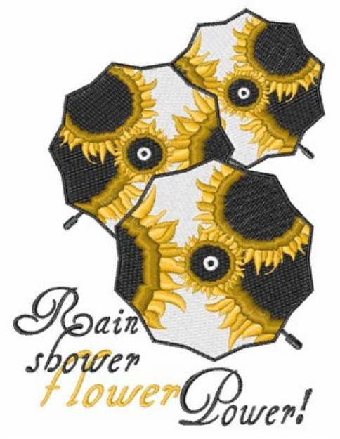 Picture of Rain Shower Flower Power Machine Embroidery Design