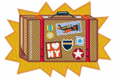 Travelers Suitcase Machine Embroidery Design