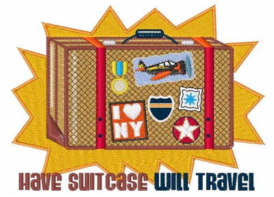 Have Suitcase Will Travel Machine Embroidery Design