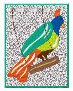 Picture of Bird on Swing Machine Embroidery Design