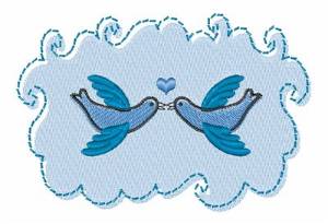 Picture of Blue Love Doves Machine Embroidery Design