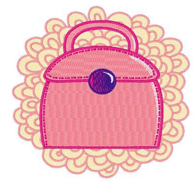Pink Purse Machine Embroidery Design