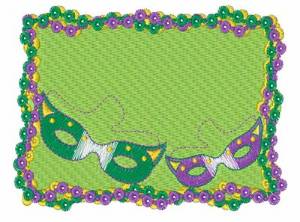 Picture of Framed Mardi Gras Items Machine Embroidery Design