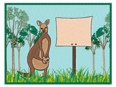 Kangaroo Scene Machine Embroidery Design