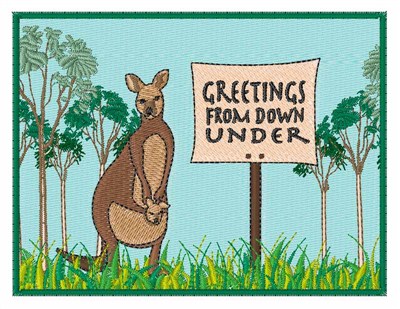 Greetings From Down Under Machine Embroidery Design