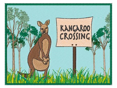 Kangaroo Crossing Machine Embroidery Design