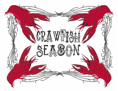 Crawfish Season Machine Embroidery Design