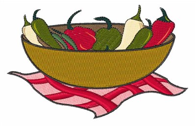 Bowl of Peppers Machine Embroidery Design