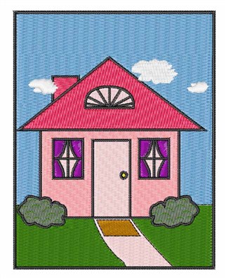 Framed House Machine Embroidery Design
