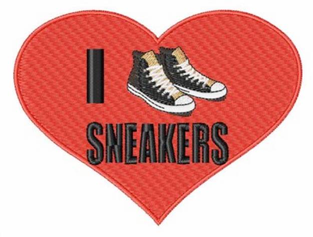 Picture of I Love Sneakers Machine Embroidery Design